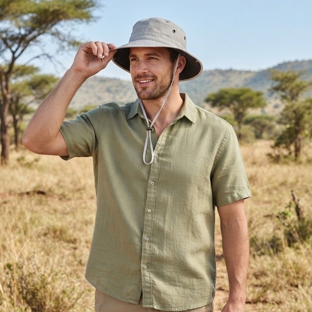 Dorfman Pacific Co DPC Gray Cotton Safari Sun Hat Boonie Snap Brim Medium STBH71